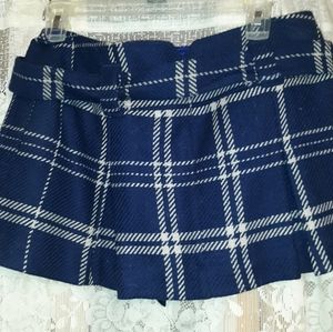 Wool silk lined pleated skirt
